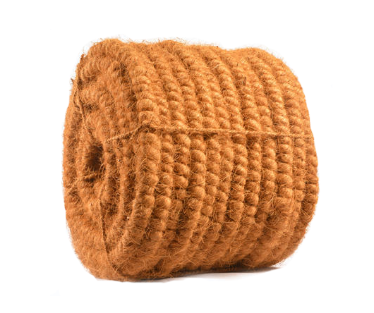 Machine twisted coconut fibre